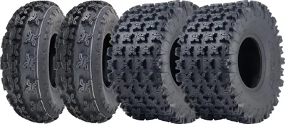 Image de 22x11.00-9 & 21x7.00-10 Slasher ATV Quad Tyres Road Legal 6-ply (Set of 2 & 2)