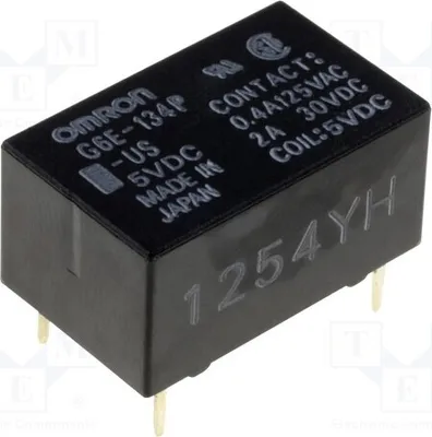 Produktbild von 1x Relais: elektromagnetisch 0,4A/125VAC USpule : 12VDC   Mini G6E-134P-US 12VDC E