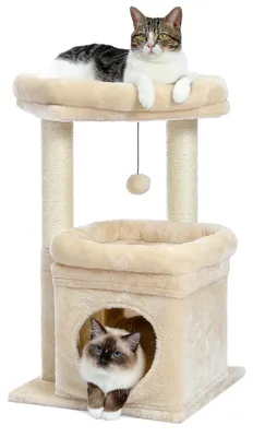 Image de Arbre à chat griffoir tour pour chat - Sisal - Plusieurs niveaux - Couchage et perchoir - 40 x 30 x 8 cm