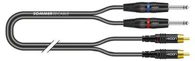 Produktbild von Stereo-Splitkabel SC-Onyx, 1 x 0,25 mm² | Klinke / Cinch, HICON | 1,00m | schwarz