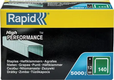 Obrázok produktu pre Rapid 11912311, Balík svoriek, 1,2 cm, 5000 svoriek, R34, R44, R64, ALU740, ALU840, ALU940, R311, R54, E-tac, ESN114, R214, PS111, 110 mm, 67 mm