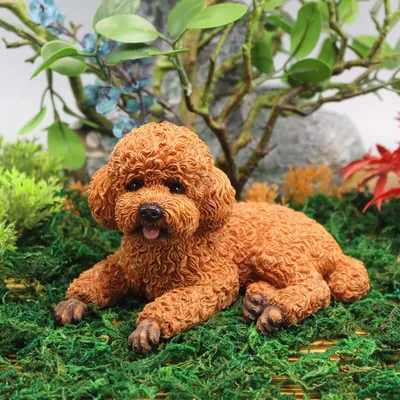 Produktbild von Lustige Hund Figuren - Pudel Skulptur für Garten und Wohnkultur