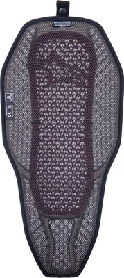 A back protector insert for motorcycle gear.