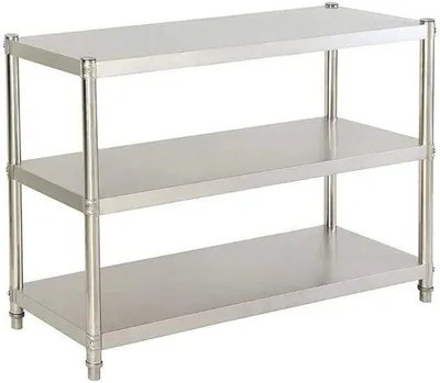 Produktbild von Küchenregal Edelstahlregal 3 Böden Schwerlastregal Gastro Regal,80x80x40cm,Gewichtskapazität 50 kg