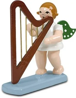 Produktbild von Holzfigur Engel mit Heckelphon und Krone Höhe 6cm NEU