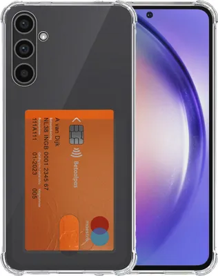 Produktbild von Smartphonica Handyhülle Geeignet für Samsung  Galaxy A54 5G mit Kartenschlitz Durchsichtiges Silikon - Transparentes TPU  Stoßfestes Backcover Case mit Kartenschlitz
