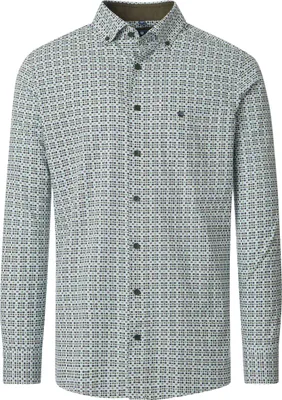Produktbild von REDMOND Herren Freizeithemd Langarm Button-Down Modern-Fit Grün Print S
