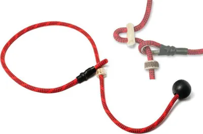 Produktbild von Mystique® Field trial Kurzführer 6mm mit Zugbegrenzung rot/schwarz 80cm