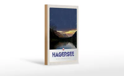 Produktbild von Holzschild Reise 12x18 cm Hagersee Österreich Europa See Wald
