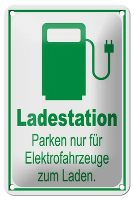 Produktbild von Blechschild Parken 12x18cm Ladestation nur Elektrofahrzeuge