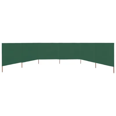 Zdjęcie produktu dla vidaXL 6-częściowy parawan z tkaniny 800 x 80 cm zielony