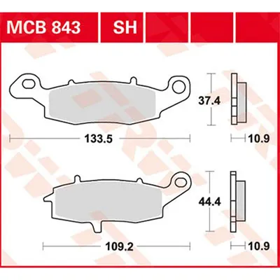 Produktbild von TRW Bremsbelagsatz MCB843 VN900 Classic VN900B VZ1600 Marauder VNT60B