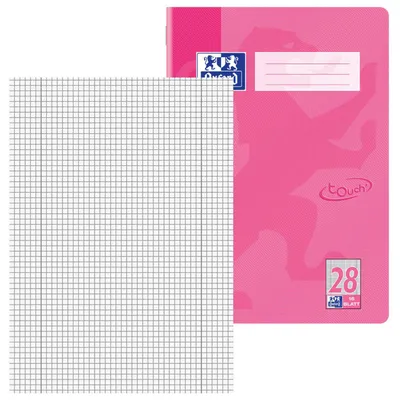 Image de Cahier d'écolier Oxford "Touch" DIN A4 Lineature 28 rose quadrillé 16 feuilles