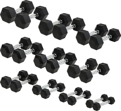 Produktbild von Sport-Thieme Kompakthantel-Set "Gummi Hex", 1–10 kg