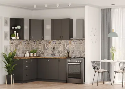 Obrázek produktu pro BERHIL rohová kuchyňská linka, antracit