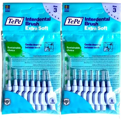 Produktbild von 2x TePe Original Interdentalbürsten 0,6 mm hellblau XW - extra weich / 2x 8 Stück