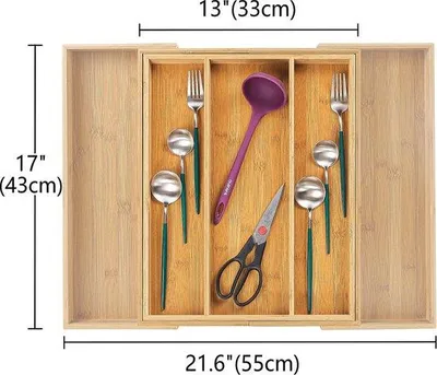 Produktbild von Famanu Bestecklade Organizer - Ausziehbar, flexibel, für Küche und Schlafzimmer