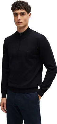 Produktbild von Boss Black Padro Pullover einfarbig dunkelblau normale Passform