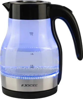 Obrázek produktu pro Jocel JCL013255, 1,7 l, 2200 W, Černá, Průhledná, Sklo, Indikátor úrovně vody, Zabezpečení proti přehřátí
