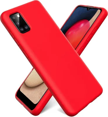 Produktbild von Conie TPU Schutzhülle für Samsung Galaxy A03s Tasche Case Cover Bumper Silikon Mikrofaser Inlay Hülle in Rot matt