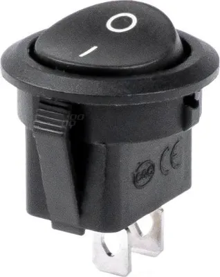 Image de Interrupteur universel noir AMIO-03083 ON-OFF 12V 20A rond noir