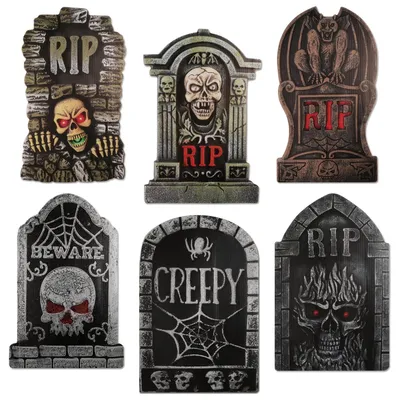Immagine prodotto di Set di 6 decorazioni per giardino a tema Halloween, a forma di lapide