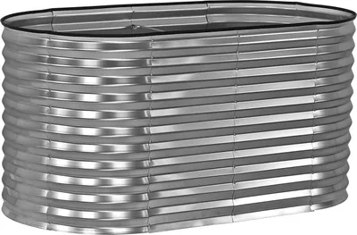Metall Hochbeet Cornwall Silber oval 161x82x82cm günstig online kaufen 926592 14826 4031765148269 Stabilo-Fachmarkt.de Dema