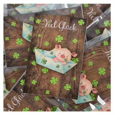 Produktbild von 10 Glücksbringer mit Viel Glück Karte Gastgeschenk kleines Geschenk