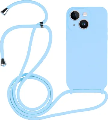 Produktbild von Mobigear Lanyard iPhone 15 Silikon Handykette - Blau