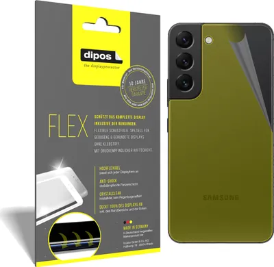 Produktbild von 3x Schutzfolie für Samsung Galaxy S22 Rückseite Folie, 100% Displayabdeckung, dipos Flex