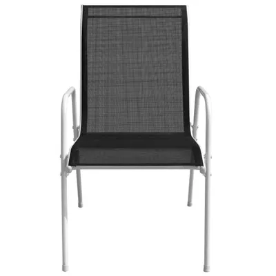 Image de vidaXL Chaises de jardin empilables 2 pcs acier et textilène noir