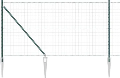 Image de vidaXL Clôture avec poteaux Vert 1,2 x 10 m Acier