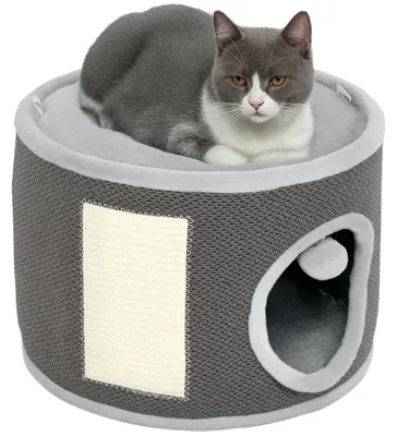 Produktbild von PawHut Kratztonne 30 cm Hoch Katzentonne mit Höhle, für Katze bis 5 kg