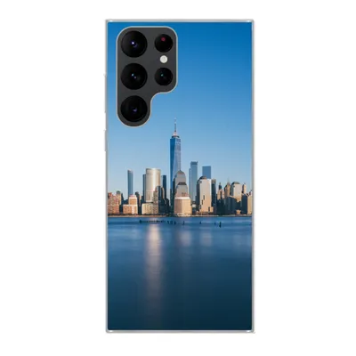 Produktbild von MuchoWow® Handyhülle Schutzhülle Hülle für Samsung Galaxy S22 Ultra New York - Skyline - Blau Silikon Softcase Handy Hülle - Abbildung