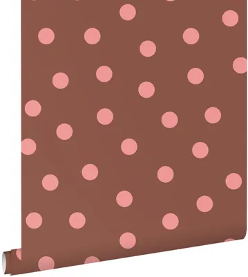 Zdjęcie produktu dla ESTAhome Tapeta kropki brązowymIróżowym 50 x 900 cm