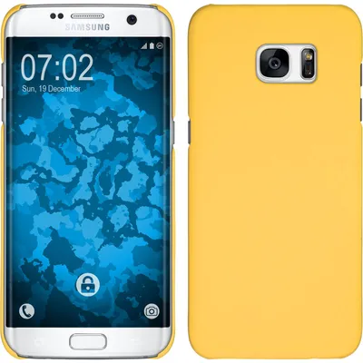 Produktbild von PhoneNatic Case kompatibel mit Samsung Galaxy S7 Edge - Hülle gelb gummiert Hard-case Cover