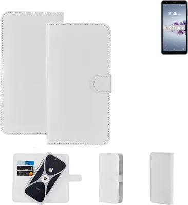 Produktbild von K-S-Trade Handy Hülle Schutz Hülle kompatibel mit ZTE Blade A3 Prime Cover Case Bookstyle Bumper weiß 1x