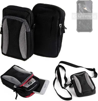 Produktbild von K-S-Trade Holster Schutz Hülle kompatibel mit Oukitel WP20 Handy Hülle Gürteltasche Umhängetasche mit Zusatzfach schwarz