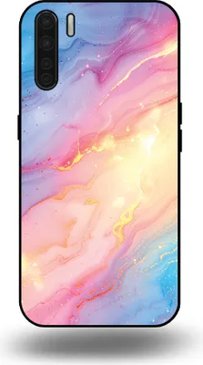 Produktbild von Smartphonica Handyhülle Geeignet für  OPPO A91 mit Regenbogen Glitter Marble Print - TPU Backcover Case Regenbogen  Glitzer-Marmor-Design