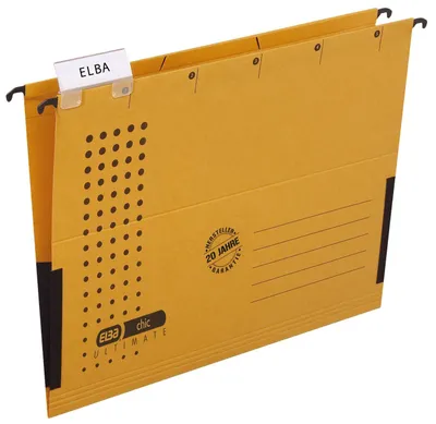 Produktbild von ELBA Hängetasche chic ULTIMATE, DIN A4, gelb seitlich geschlossen, extrem widerstandsfähiger Canson- - 25 Stück (85743 GB)