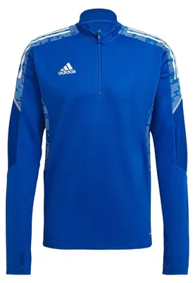 Image de Adidas - Haut « Condivo 21 » avec fermeture éclair courte pour homme - Entraînement PP2034 (XL, XL) (Bleu/Bleu)