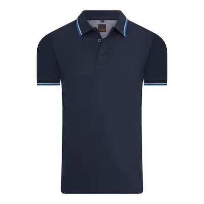 Produktbild von Mario Russo Tipped Polo Edward Blau - Große XL
