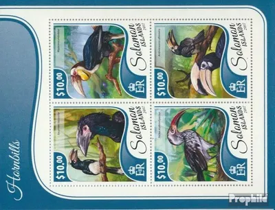 Produktbild von Briefmarken Salomoninseln 2017 Mi 4667-4670 Kleinbogen (kompl. Ausg.) postfrisch Nashornvögel