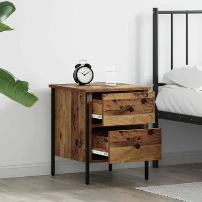 Produktbild von vidaXL Nachttisch Altholz 40 x 42 x 50 cm Schichtholz und Metall