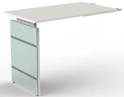 Produktbild von Anbautisch Aveto Wangengestell 100x60x68-76cm höhenverstellbar weiß
