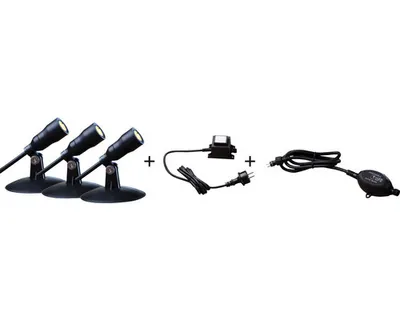 Produktbild von Teichbeleuchtung Heissner SMART LIGHTS Starter-Set LED-Spots, LED-Leuchte, 3 Spots, warmweiß 4 x 1 Watt ∅ 3 x 7 mm Garte
