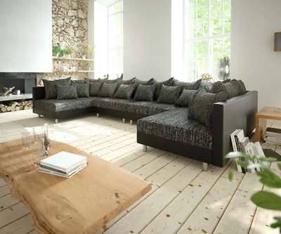 Produktbild von DELIFE Wohnlandschaft Clovis XL Schwarz Modulsofa erweiterbar