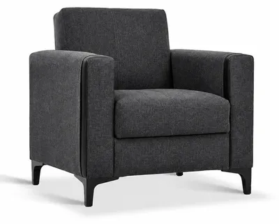 Obrázok produktu pre Kreslo, sivé, mäkké, moderné, minimalistické, s vysokými nohami, drevená konštrukcia