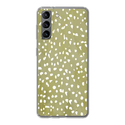 Produktbild von MuchoWow® Handyhülle Schutzhülle Hülle für Samsung Galaxy S21 Polka dots - Weiß - Grün Silikon Softcase Handy Hülle - Softcase