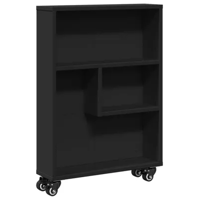 Zdjęcie produktu dla vidaXL Wózek do przechowywania wąski czarny 48x13x68 cm Materiał drewnopochodny